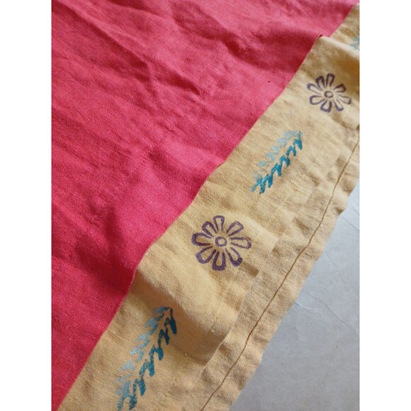 Blue Cactus Linen Dress Womens S Coral Knee Length Lagenlook USA Long Beach - Picture 2 of 7